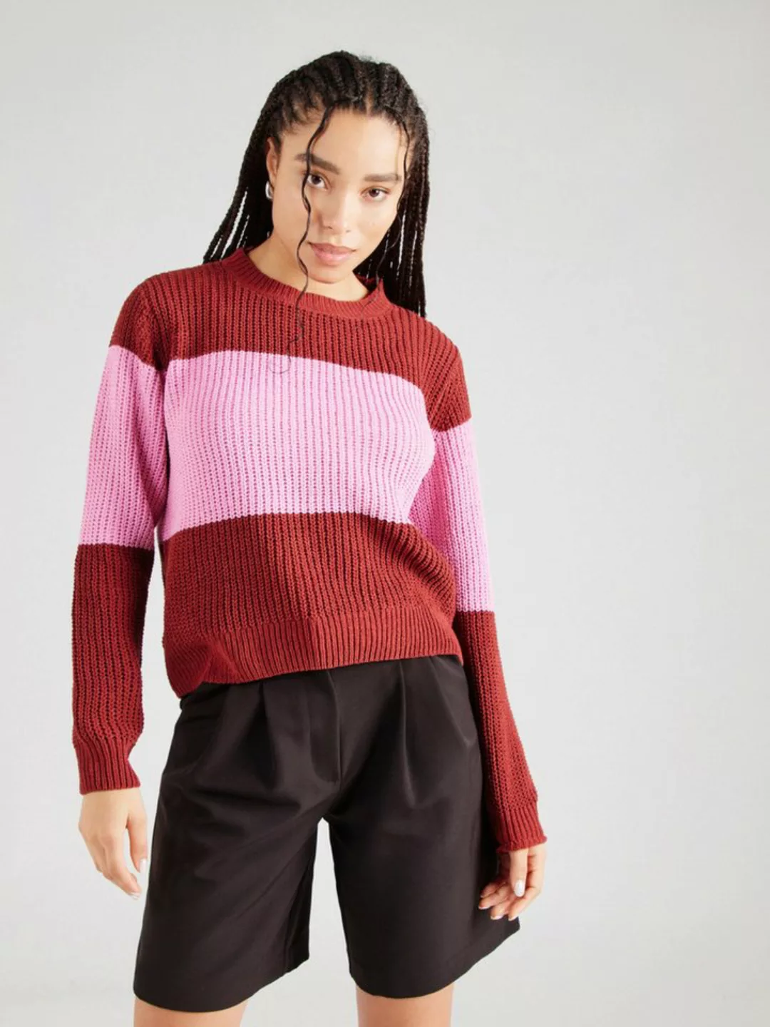 Vero Moda Rundhalspullover VMAGATE BLOCK LS O-NECK PULLOVER ENT Colorblock günstig online kaufen