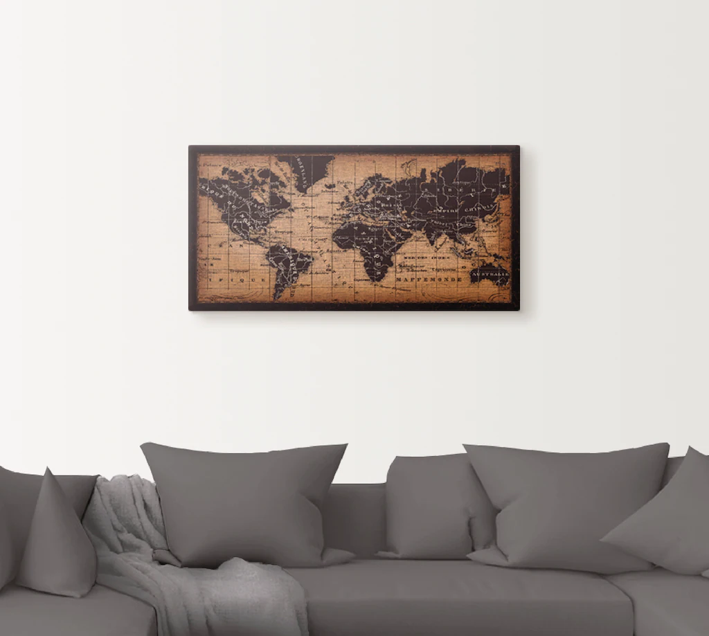 Artland Wandbild »Alte Weltkarte«, Landkarten, (1 St.), als Leinwandbild, P günstig online kaufen