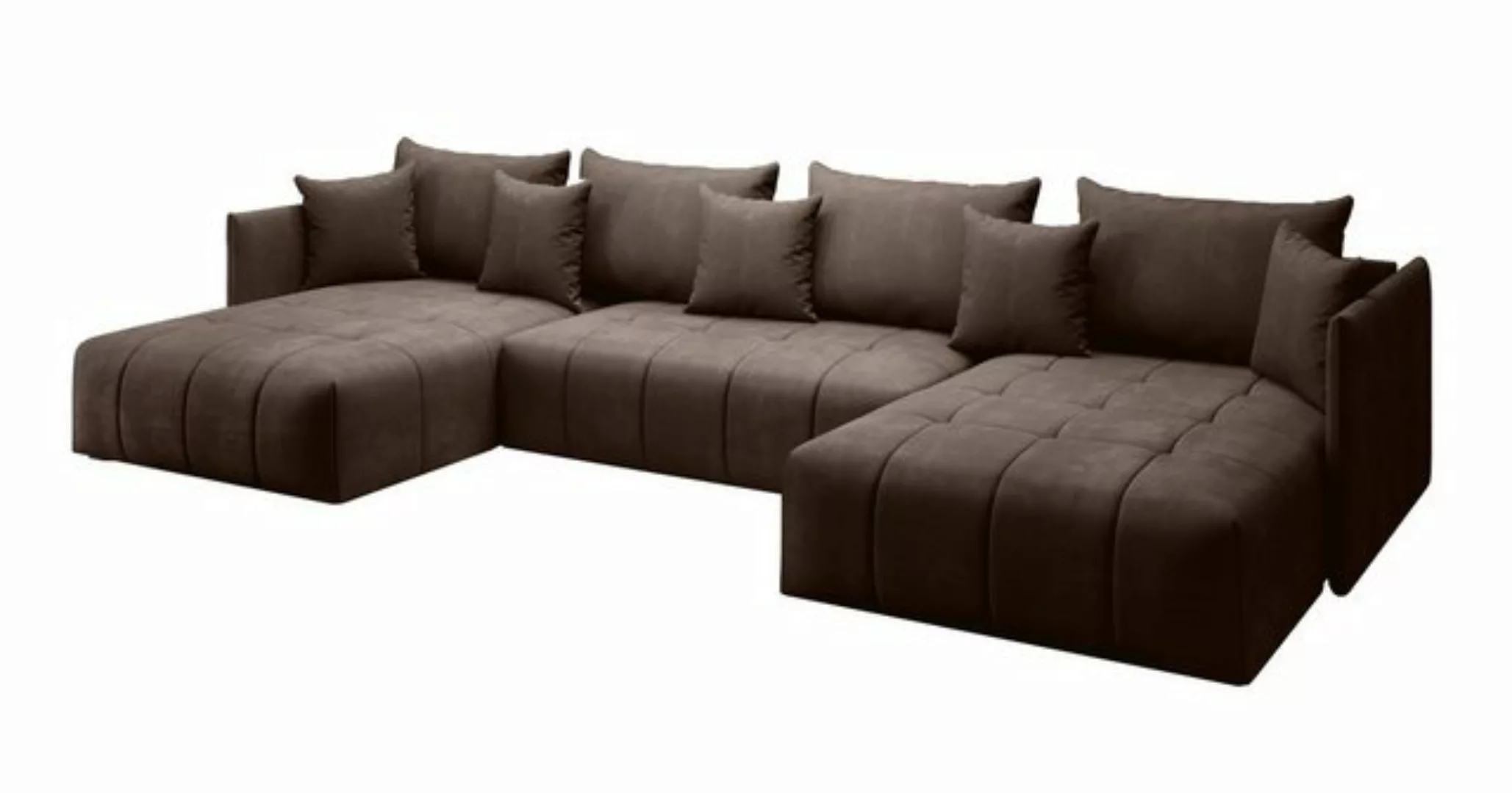 Furnix Wohnlandschaft LUNELLA U-Form-Couch XXL-Wohnzimmer-Sofa mit Schlaffu günstig online kaufen