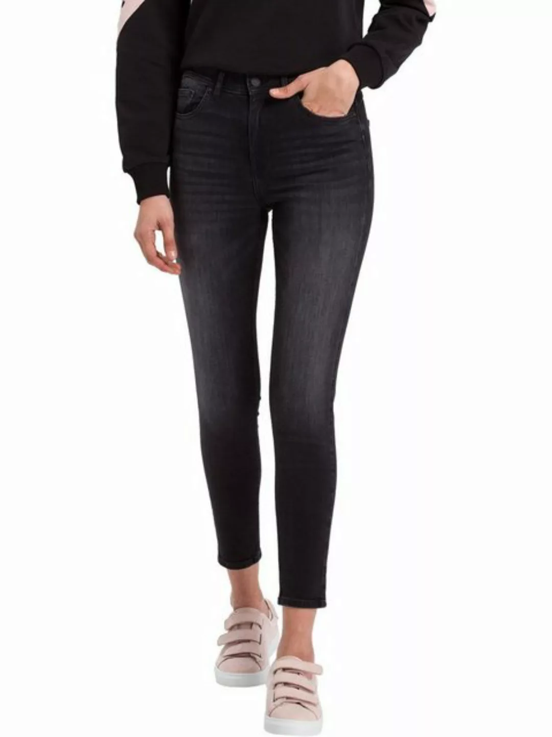 Cross Jeans Damen Jeans Judy - Super Skinny Fit - Grau - Dark Grey Used günstig online kaufen
