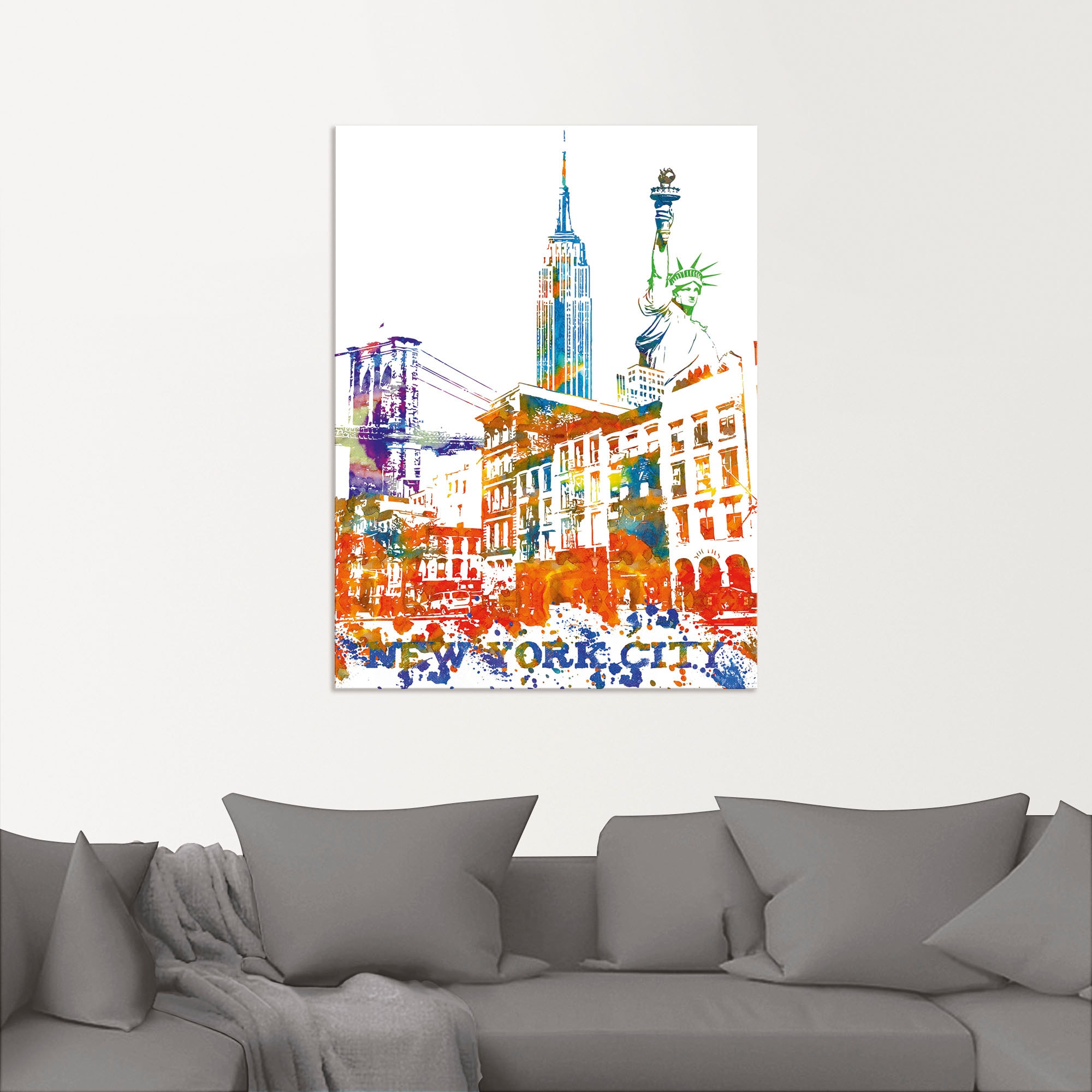 Artland Wandbild "New York City Grafik", New York, (1 St.), als Alubild, Le günstig online kaufen