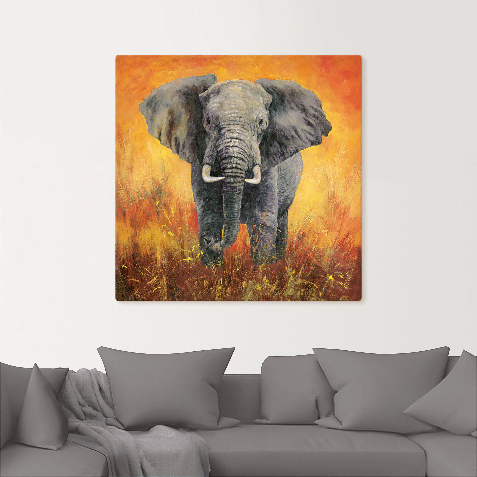 Artland Wandbild "Porträt Elefant", Elefanten Bilder, (1 St.), als Alubild, günstig online kaufen