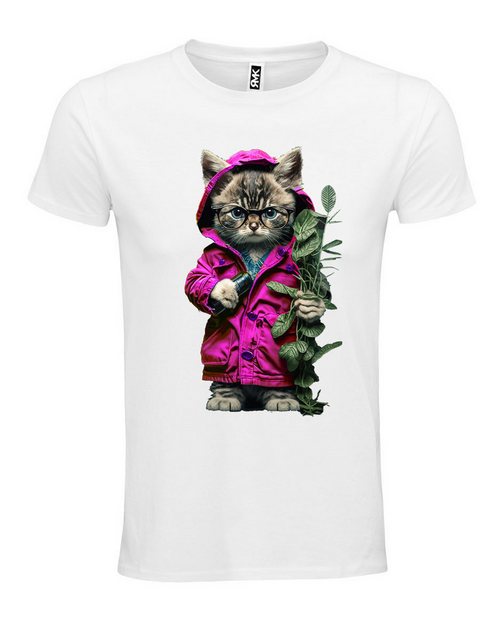 RMK T-Shirt Damen Shirt Top kurzarm Freizeit Rundhals Blume Garten "Cat Kat günstig online kaufen