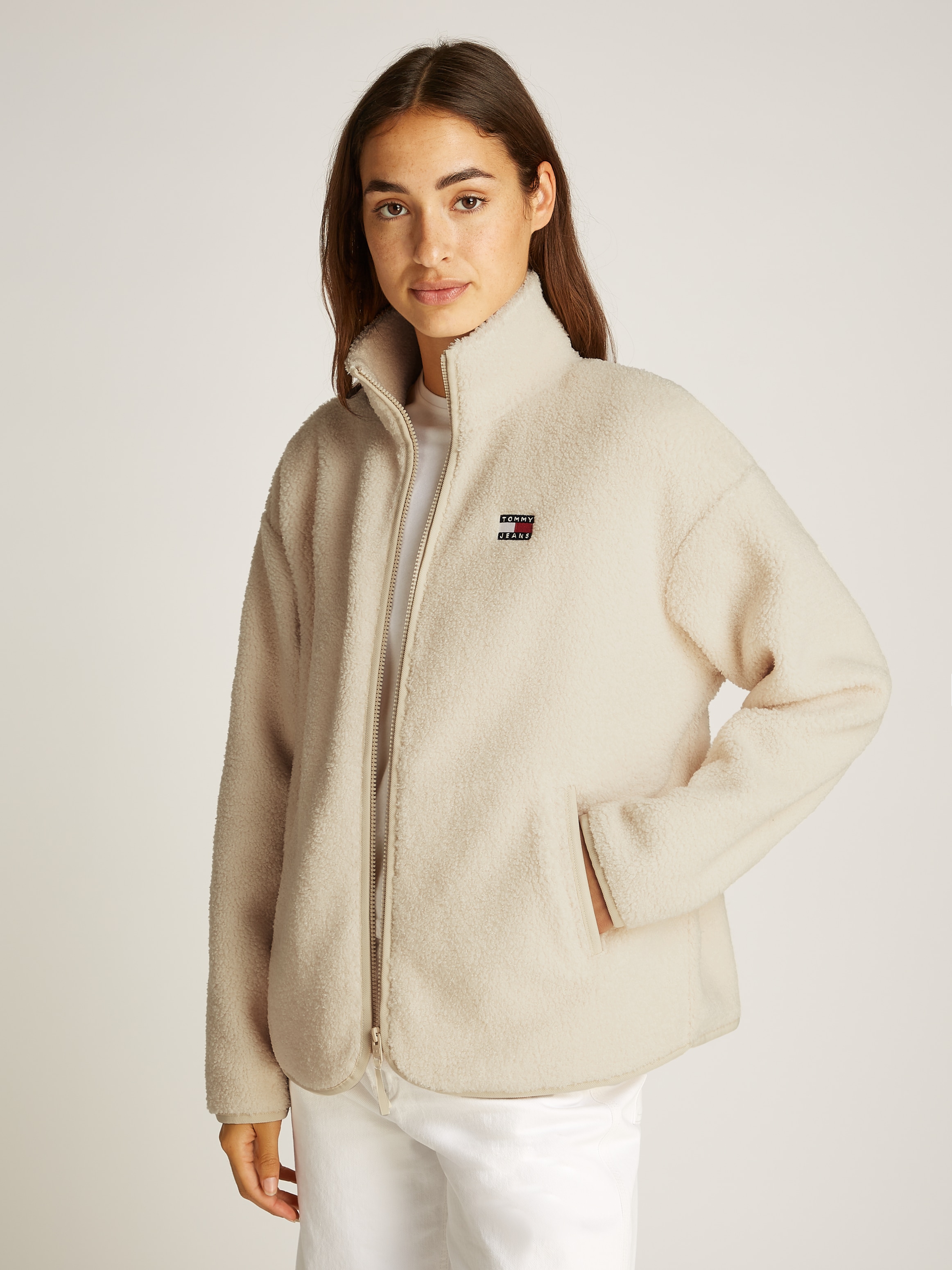 Tommy Jeans Curve Sweatjacke "TJW TEDDY HWK ZIP THUR EXT", in Großen Größen günstig online kaufen