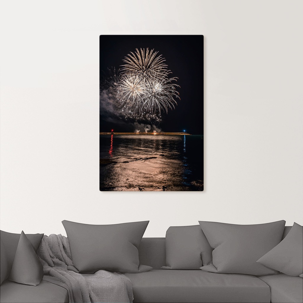 Artland Wandbild "Feuerwerk am Meer", Himmelsbilder, (1 St.), als Alubild, günstig online kaufen