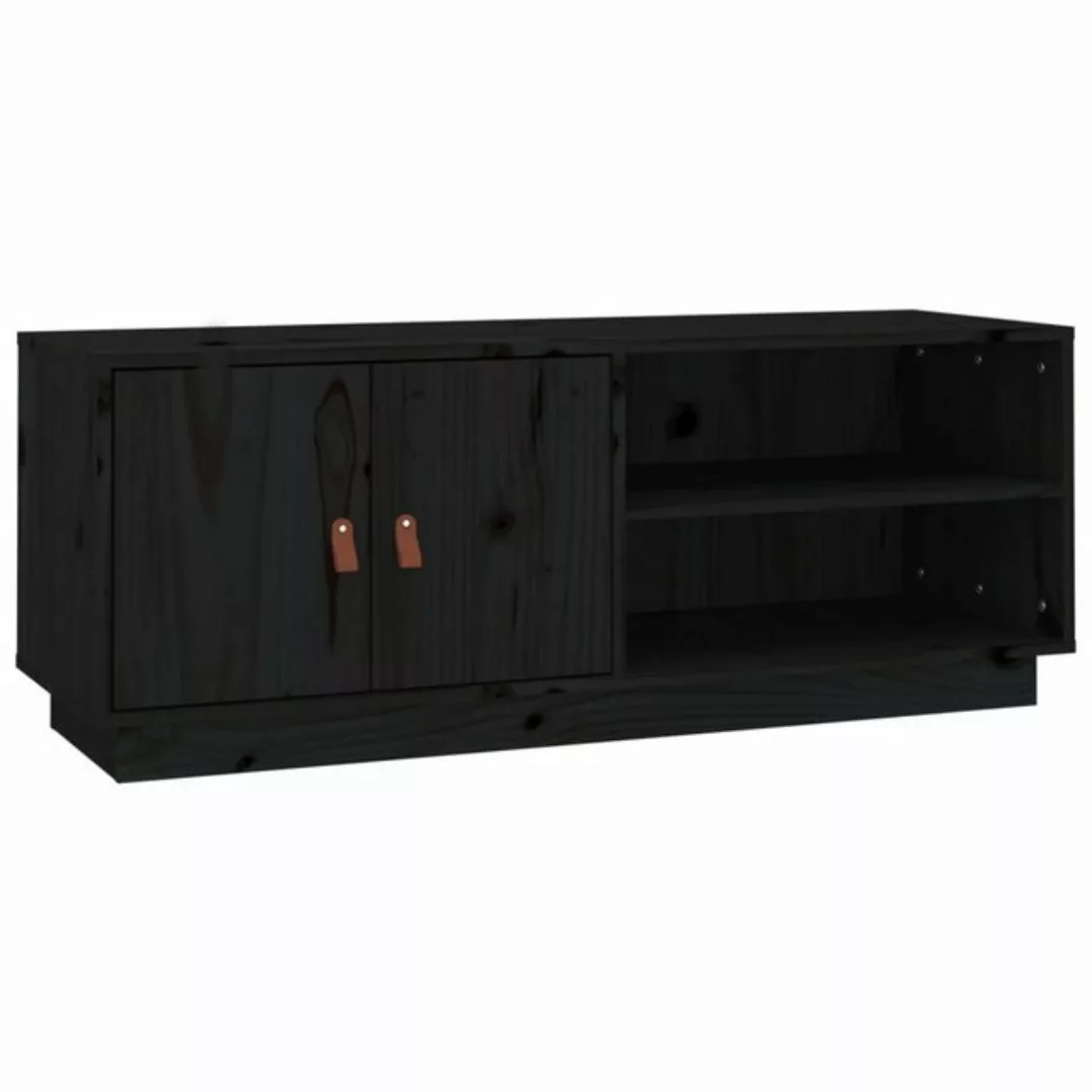 vidaXL TV-Schrank TV-Schrank Schwarz 105x34x40 cm Massivholz Kiefer (1-St) günstig online kaufen