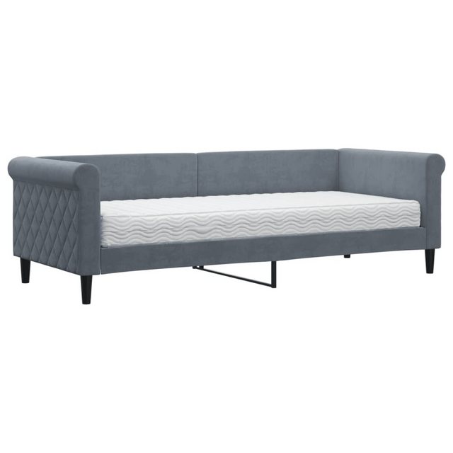 vidaXL Bett Tagesbett mit Matratze Dunkelgrau 80x200 cm Samt günstig online kaufen