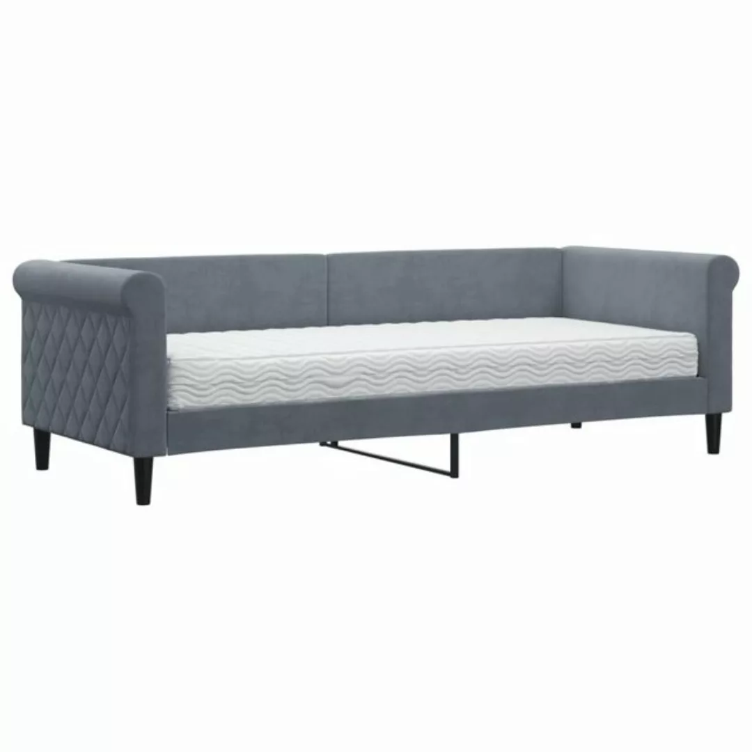 vidaXL Bett Tagesbett mit Matratze Dunkelgrau 80x200 cm Samt günstig online kaufen