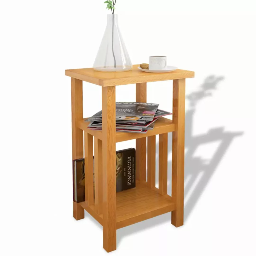 Beistelltisch Mit Zeitungsablage 27x35x55 Cm Massivholz Eiche günstig online kaufen