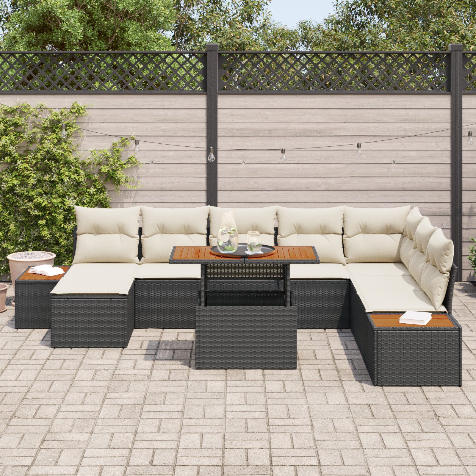 vidaXL Gartenlounge-Set 9-teiliges Garten Sofa Set günstig online kaufen