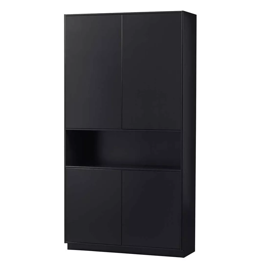 Wohnzimmerschrank modern 4 türig Schwarz günstig online kaufen