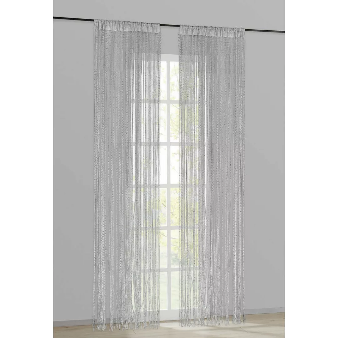 Fadenvorhang Lurex weiß B/L: ca. 90x245 cm günstig online kaufen