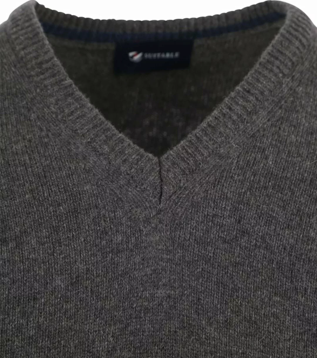 Suitable Lammwolle Pullover V-Ausschnitt Anthrazit - Größe L günstig online kaufen
