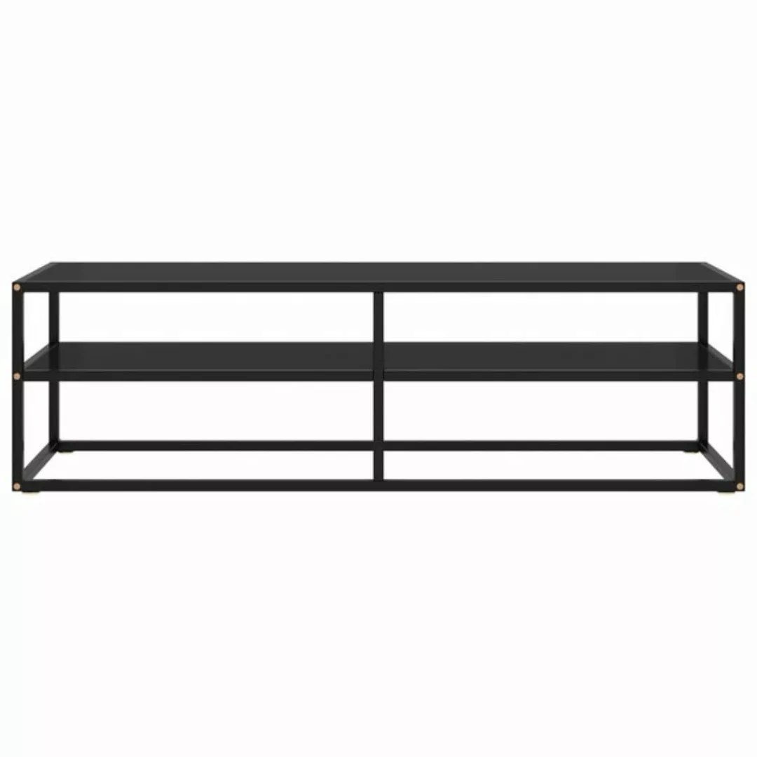 vidaXL TV-Schrank TV-Board Schwarz mit Schwarzem Hartglas 140x40x40 cm günstig online kaufen