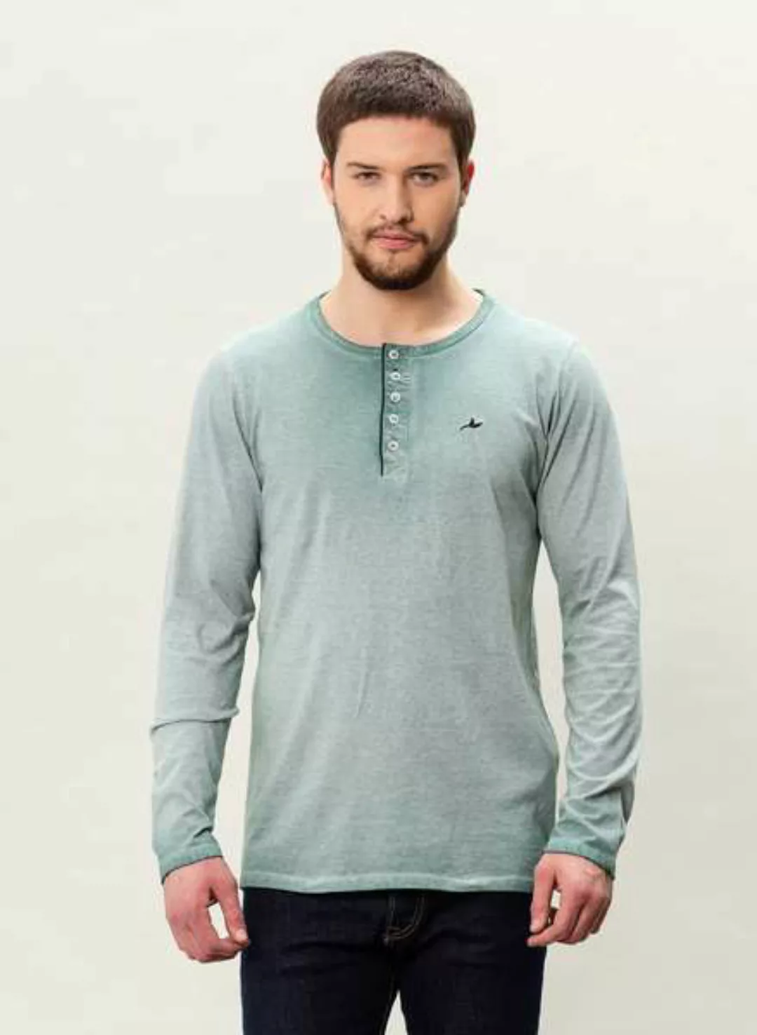 Mor-3050 Herren Garment Dyed Langarm T-shirt günstig online kaufen