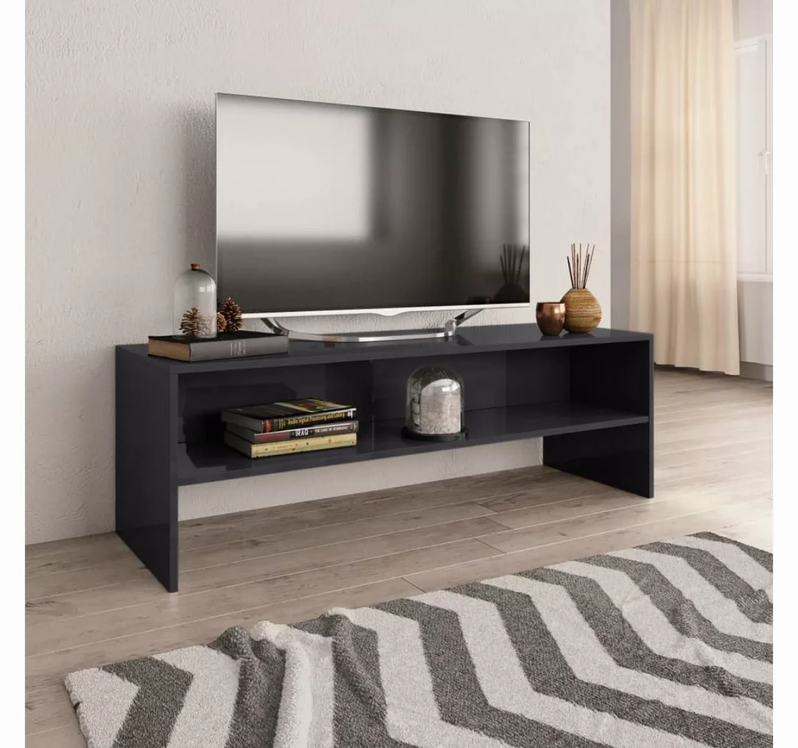 furnicato TV-Schrank Hochglanz-Grau 120x40x40 cm Holzwerkstoff günstig online kaufen