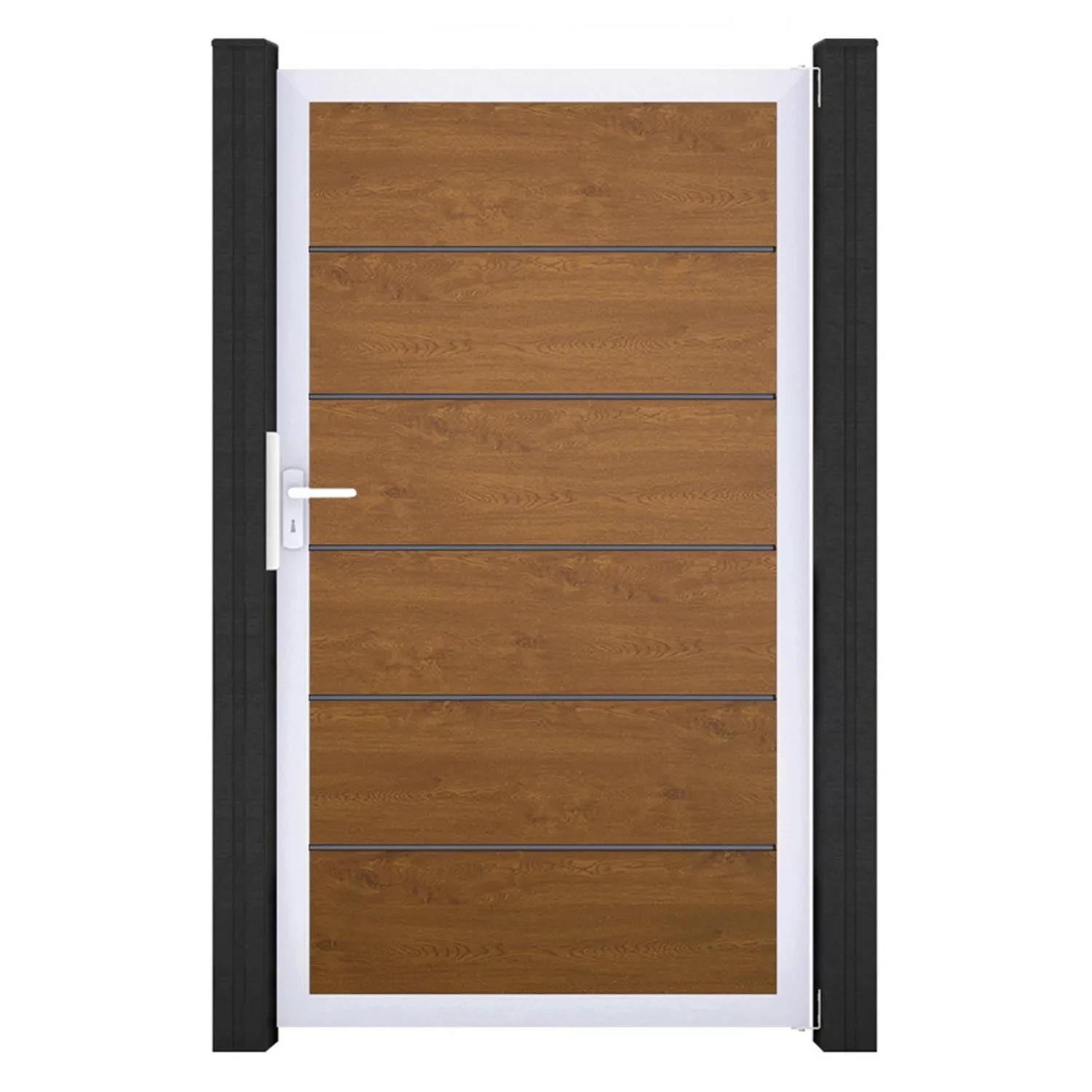 GroJa Tor 1-flg. Basicline Premium 100 cm x 180 cm Golden Oak Rahmen EV1 günstig online kaufen