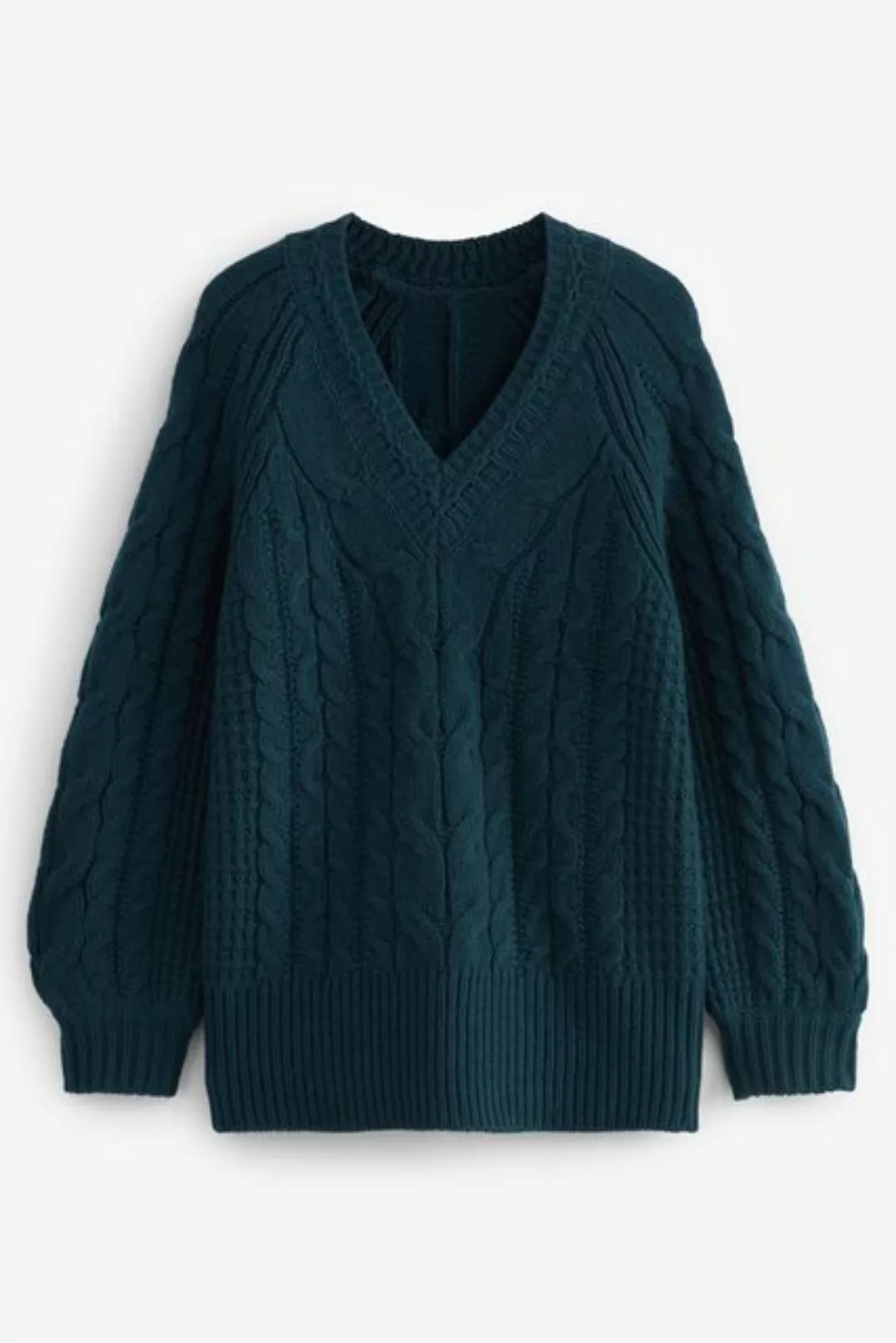 Next V-Ausschnitt-Pullover Tunika mit Zopfmuster und V-Ausschnitt (1-tlg) günstig online kaufen