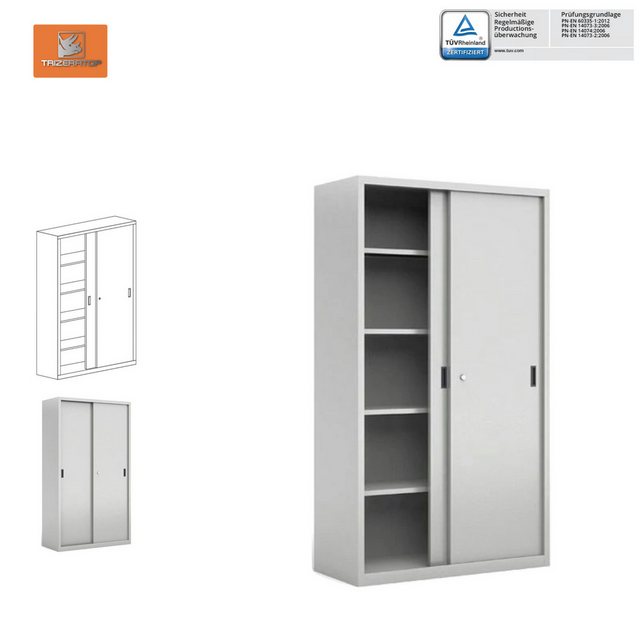 TRIZERATOP Aktenschrank Aktenschrank 100x42x200 cm 63kg Schiebetüren günstig online kaufen