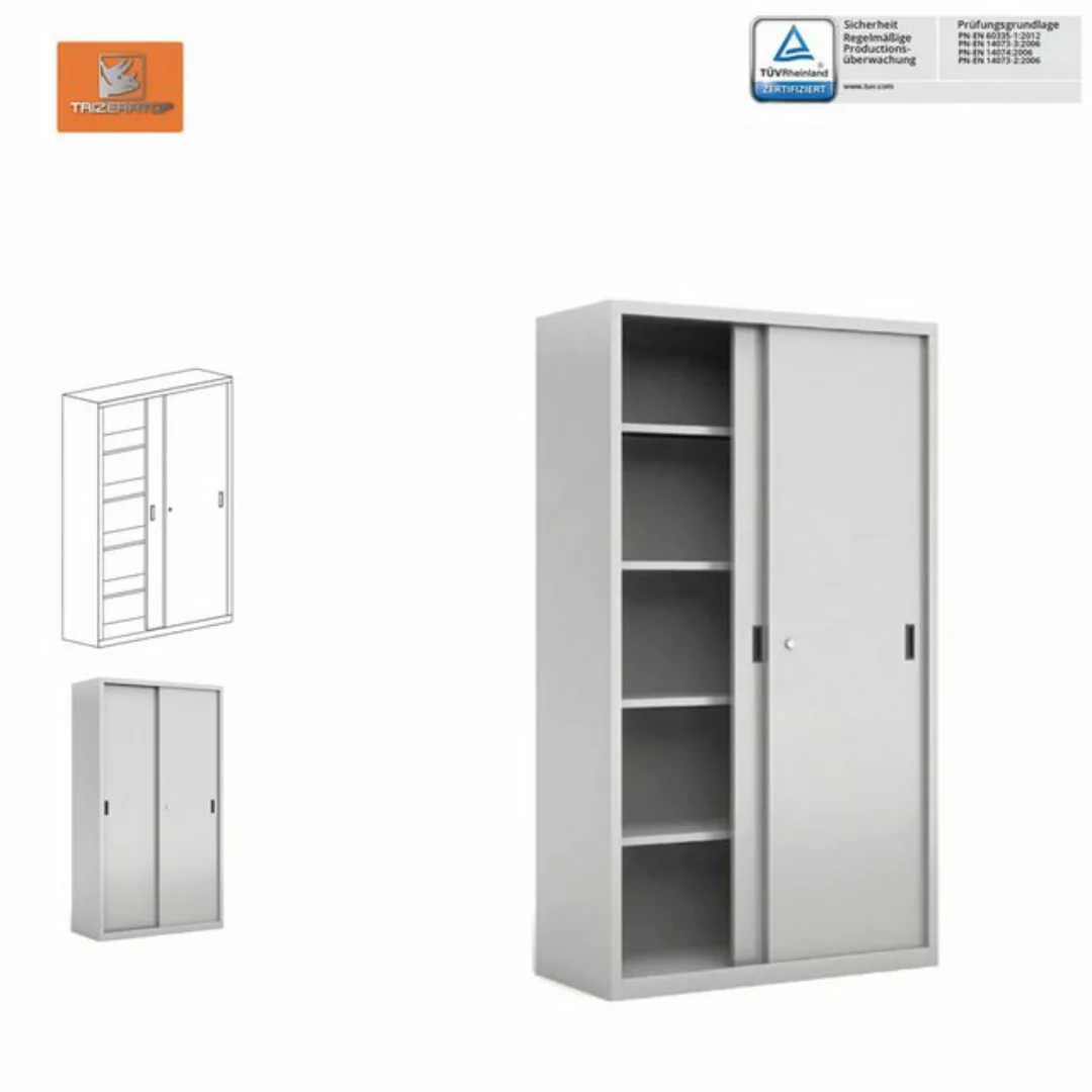 TRIZERATOP Aktenschrank Aktenschrank 120x42x200 cm 72kg Schiebetüren günstig online kaufen