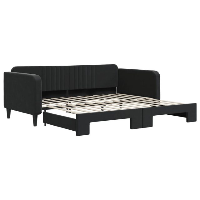 vidaXL Gästebett Gästebett Tagesbett Ausziehbar Schwarz 100x200 cm Samt Bet günstig online kaufen