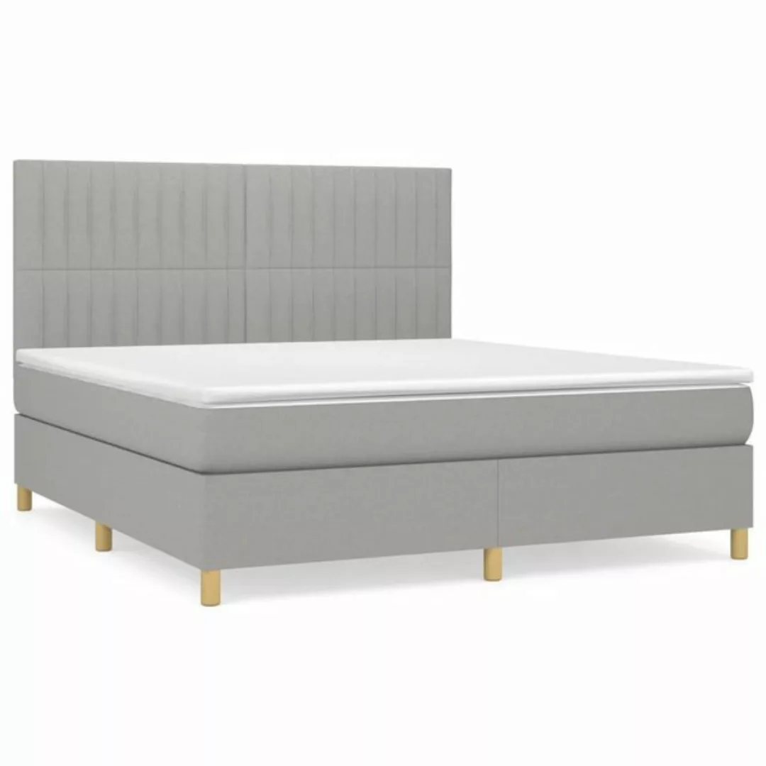 vidaXL Boxspringbett Boxspringbett mit Matratze Dunkelgrau 160x200 cm Stoff günstig online kaufen