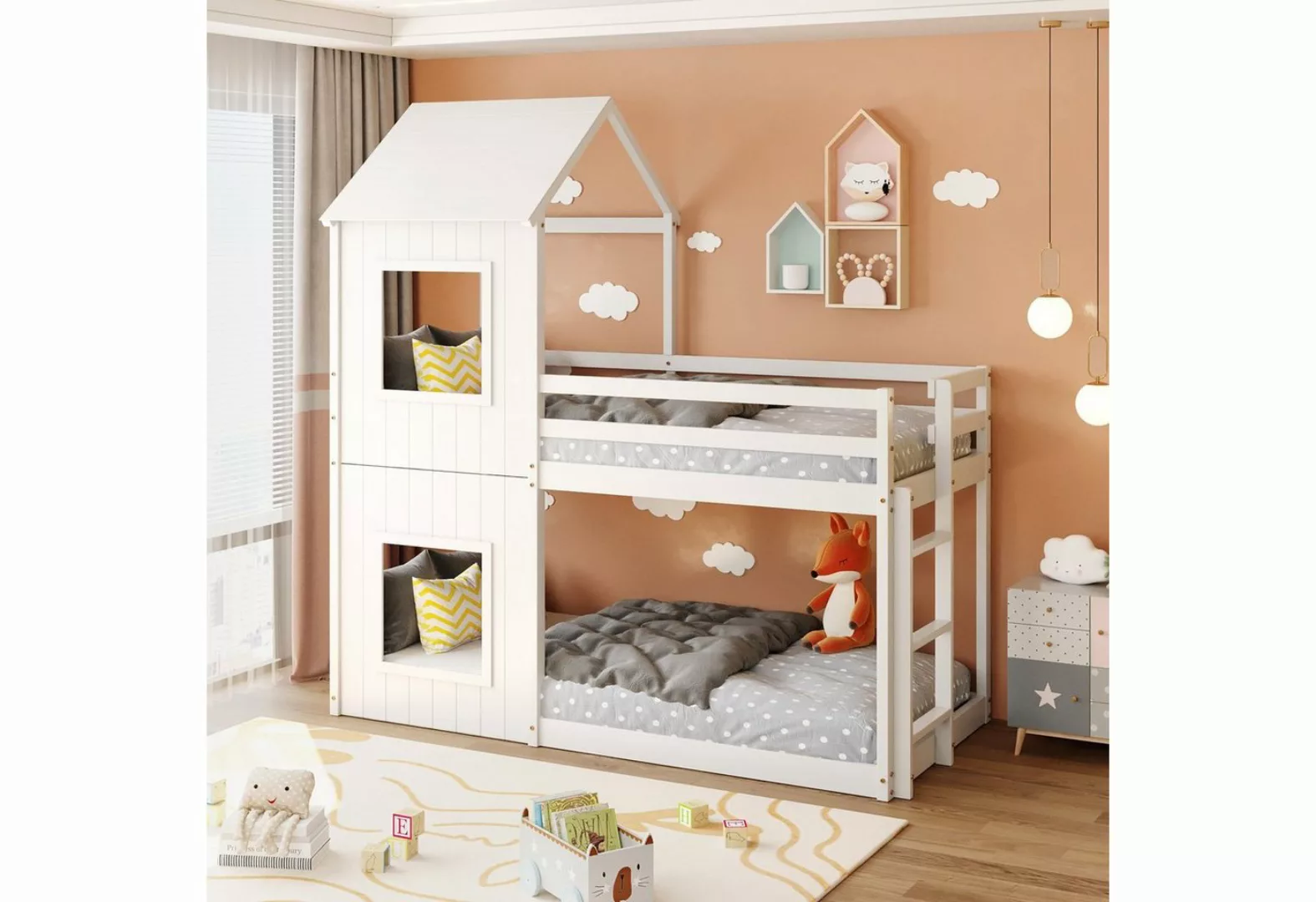 HAUSS SPLOE Kinderbett Etagenbett Holzbett Kinderbett Einzelbett Hausbett ( günstig online kaufen