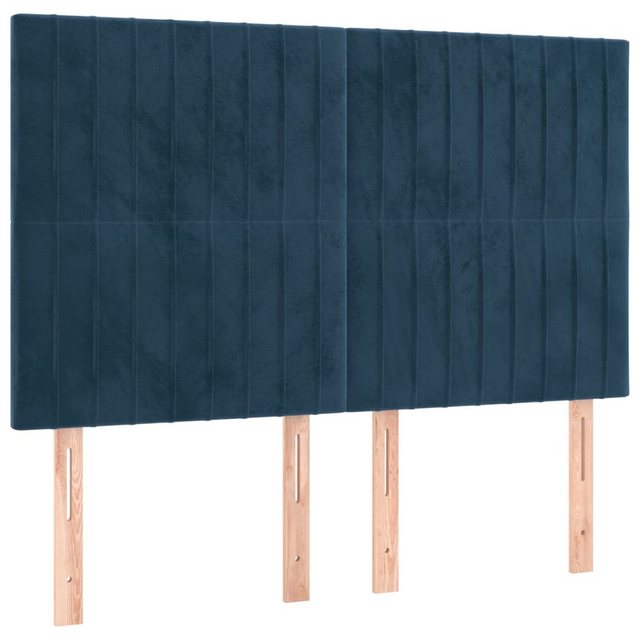 vidaXL Bett, Kopfteile 4 Stk. Dunkelblau 72x5x78/88 cm Samt günstig online kaufen