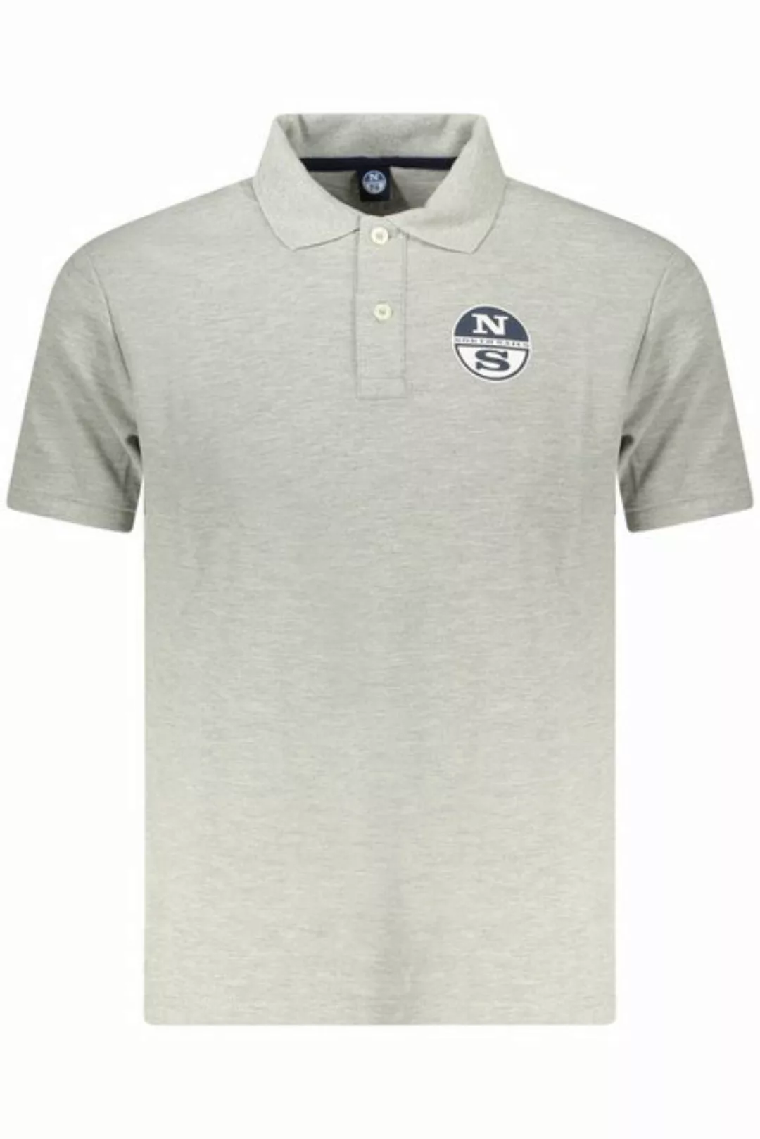 North Sails Poloshirt Graues Herren-Kurzarm-Poloshirt mit Druck und günstig online kaufen