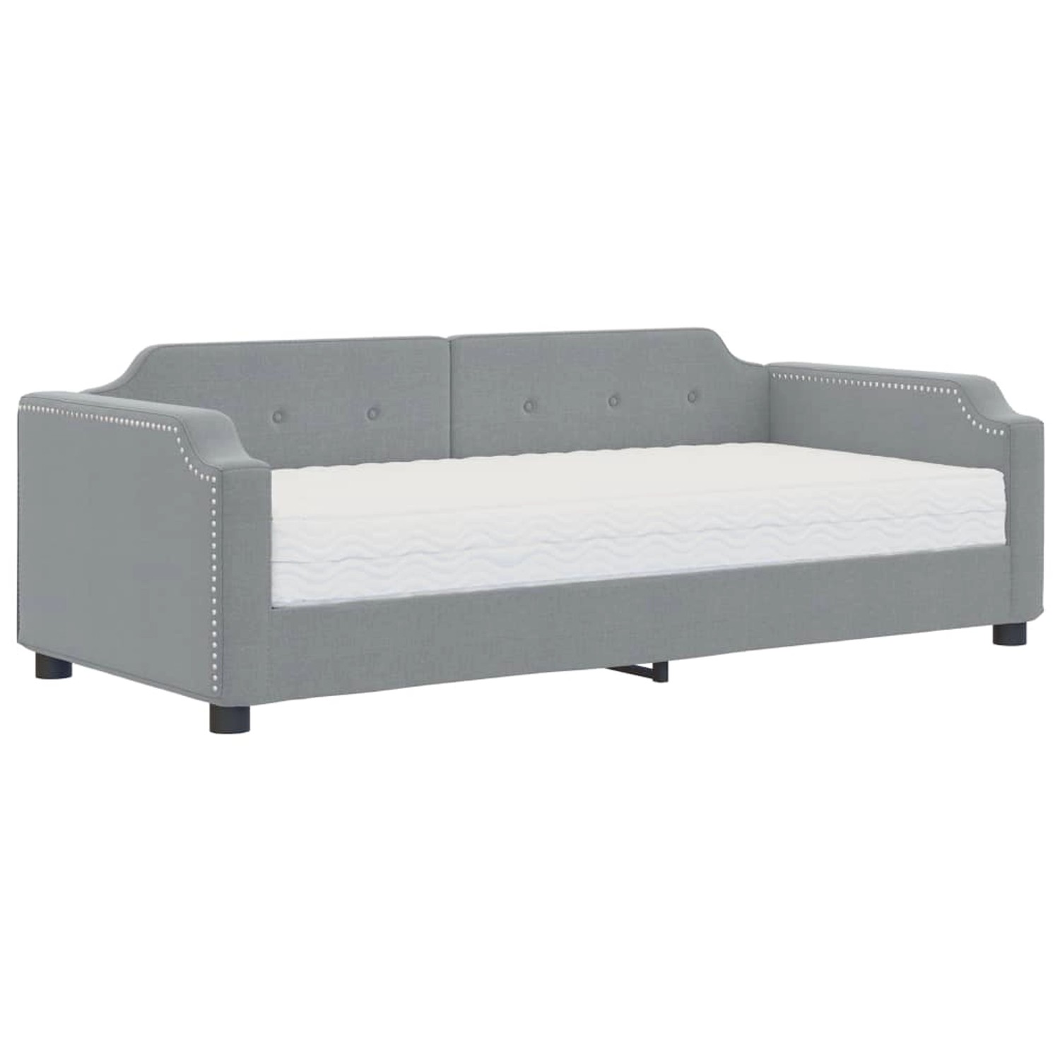 vidaXL Tagesbett mit Matratze Hellgrau 100x200 cm Stoff1843266 günstig online kaufen