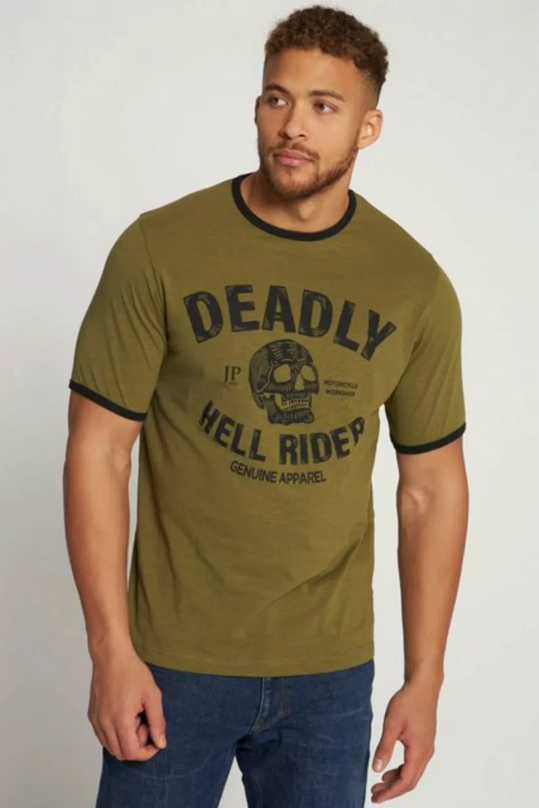 JP1880 T-Shirt T-Shirt Halbarm Deadly Rider Print Rundhals günstig online kaufen
