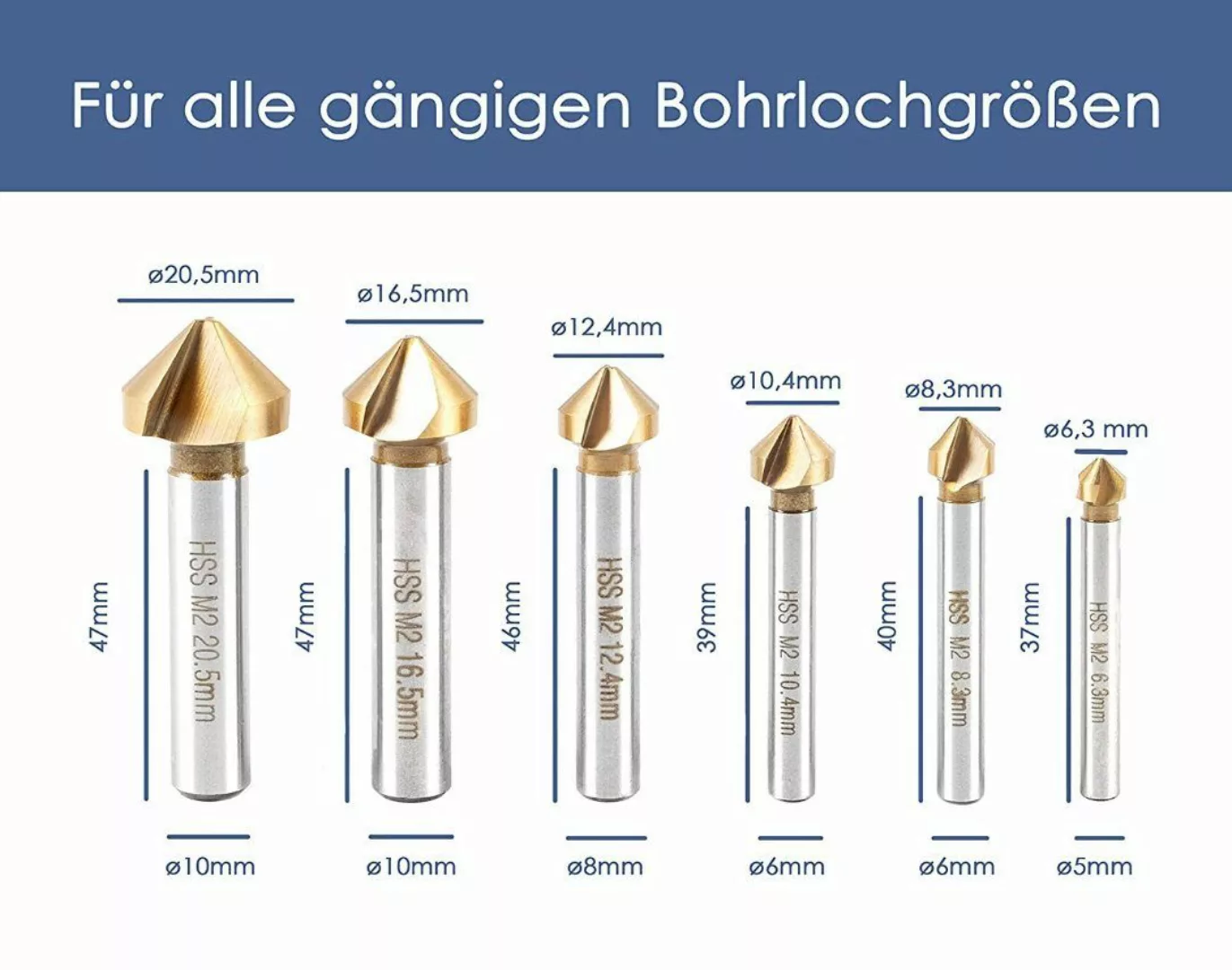 HomeBee Bohrersatz Bohrer Set Kengelsenker, (6er günstig online kaufen