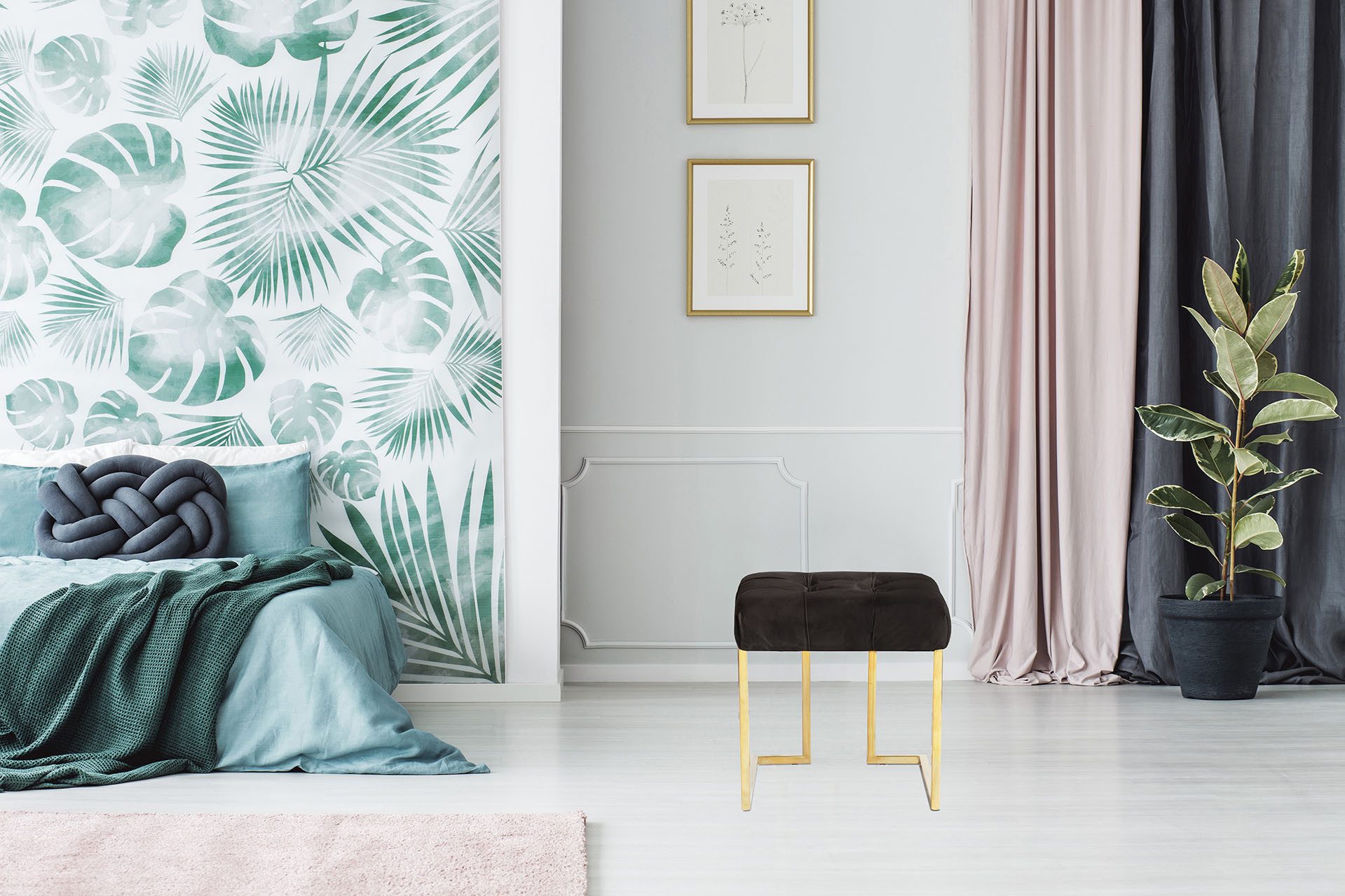 Kayoom Polsterhocker "Hocker Rarity 125, Edler Touch durch goldenes Gestell günstig online kaufen