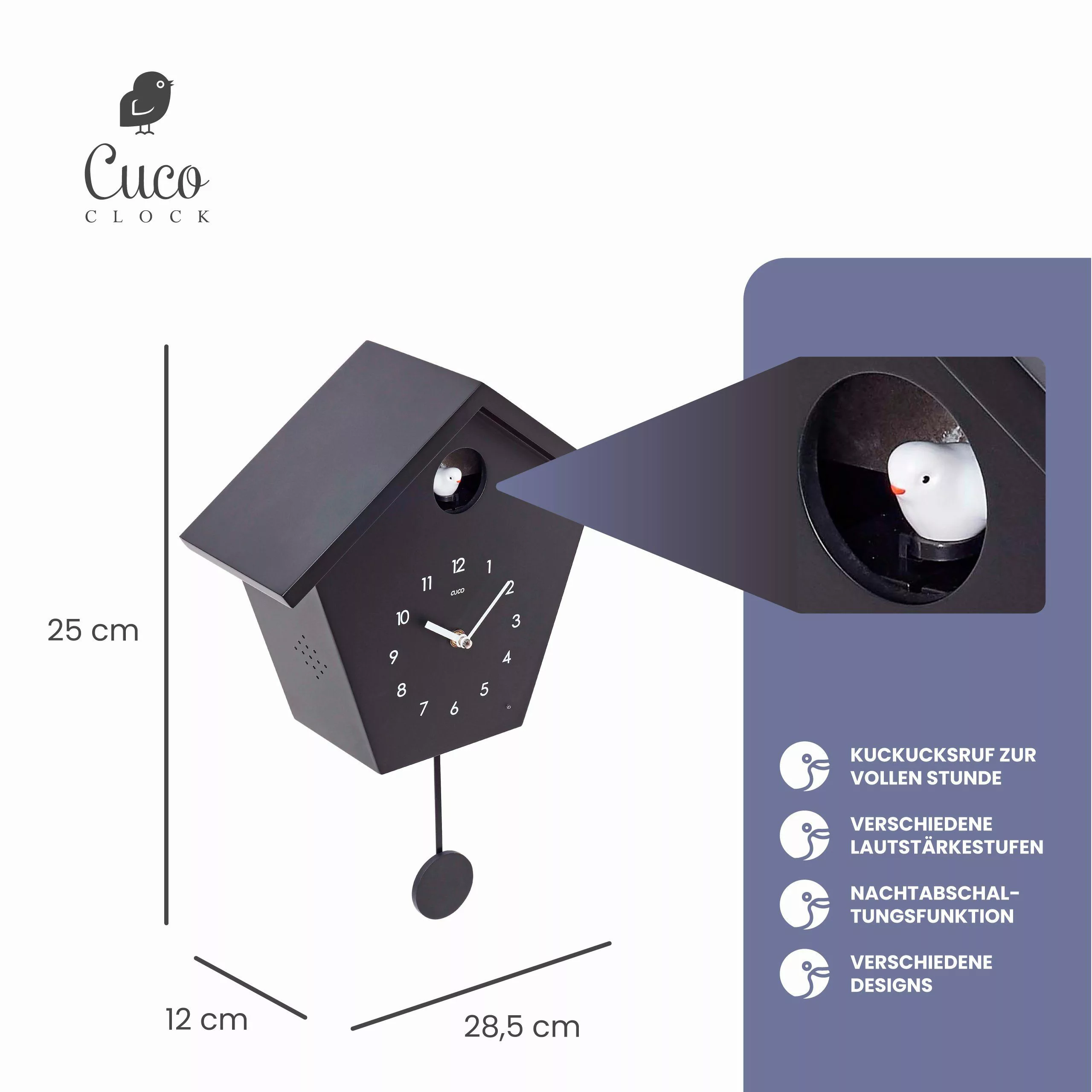 Cuco Clock Wanduhr Kuckucksuhr SCHWARZWALDHAUS, Pendeluhr günstig online kaufen