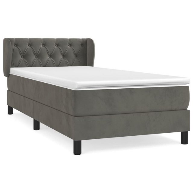 Vidaxl Boxspringbett Mit Matratze Dunkelgrau 80x200 Cm Samt günstig online kaufen