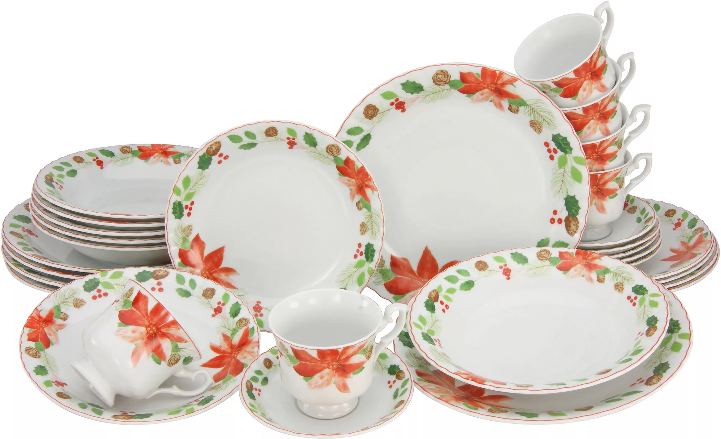 CreaTable Kombiservice Iwona CHRISTROSE multicolor Porzellan 30 tlg. günstig online kaufen