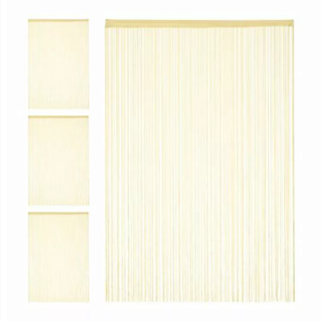 relaxdays 4 x Fadenvorhang beige 145 x 245 cm günstig online kaufen