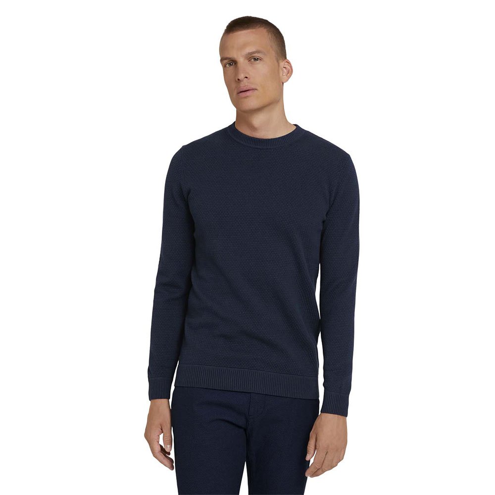 Tom Tailor Basic Structure Pullover 3XL Knitted Navy Melange günstig online kaufen