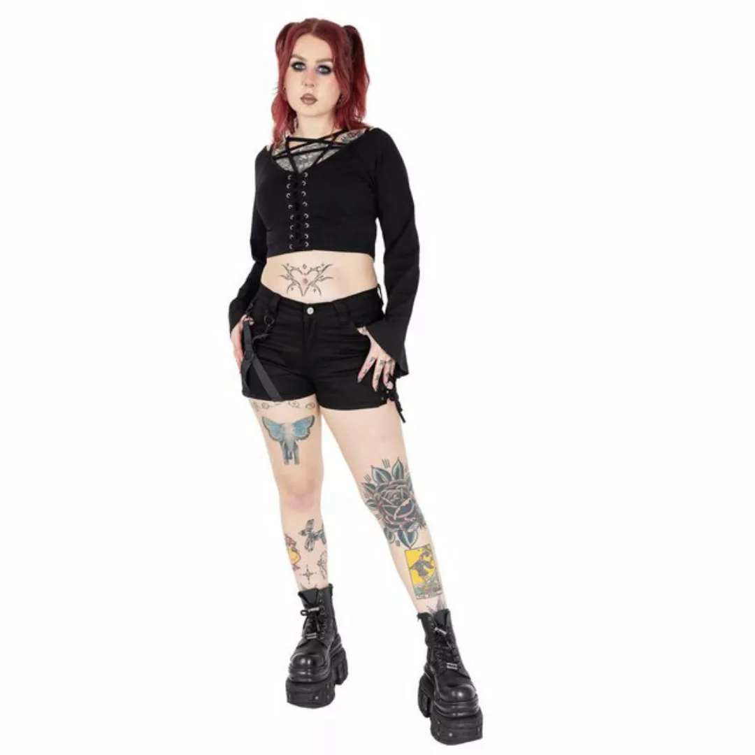 Chemical Black Shorts Kindra Gothic Goth Punk Industrial Riemen D-Ringe günstig online kaufen