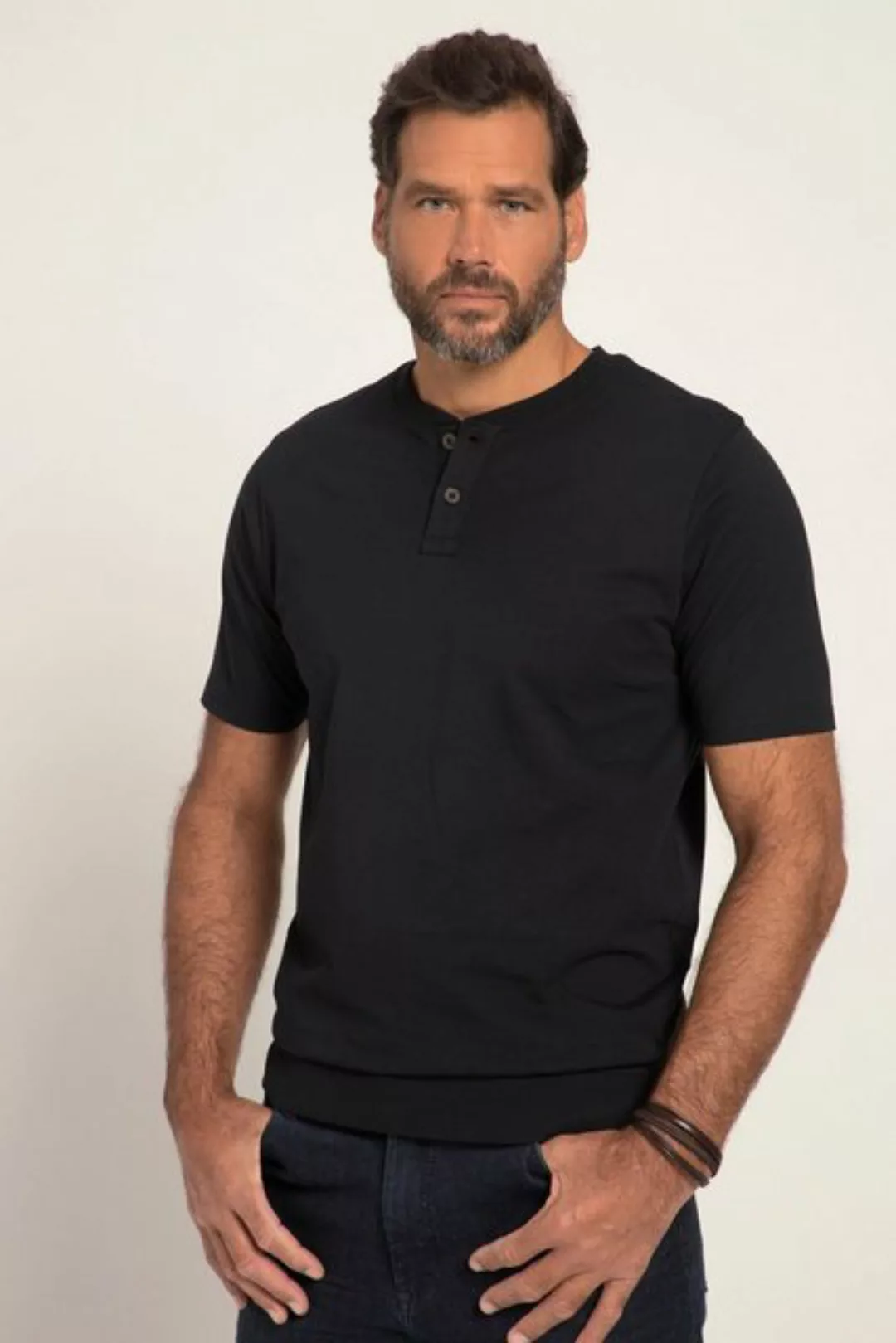 JP1880 T-Shirt Henley Bauchfit Halbarm Rundhals bis 8 XL günstig online kaufen