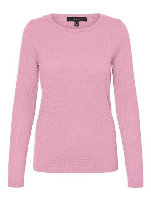 Vero Moda Strickpullover Feinstrick Pullover Struktur Rundhals Longsleeve V günstig online kaufen