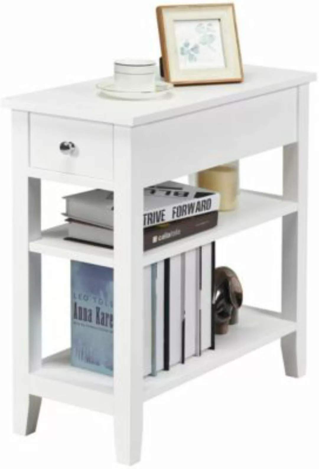 COSTWAY® Konsolentisch Nachttisch mit Ablage & Schublade weiß günstig online kaufen