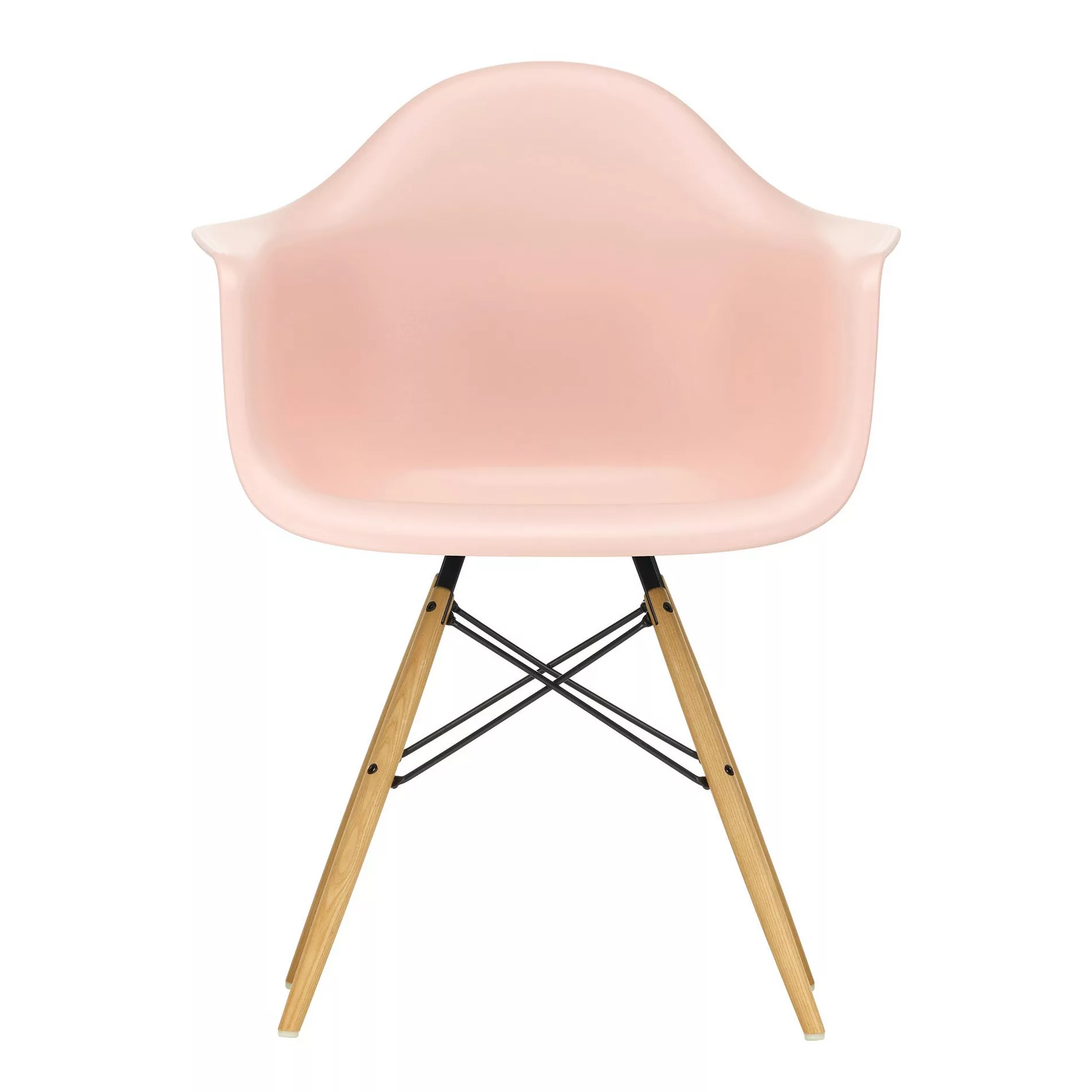 Vitra - Eames Plastic Armchair DAW Gestell Esche - blassrosa/Sitzschale Pol günstig online kaufen