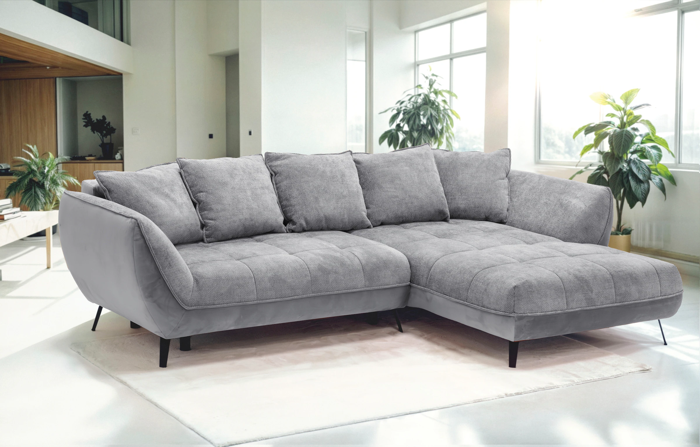 exxpo - sofa fashion Ecksofa Midway mit einfacher Easy-Lift-Bettfunktion, b günstig online kaufen