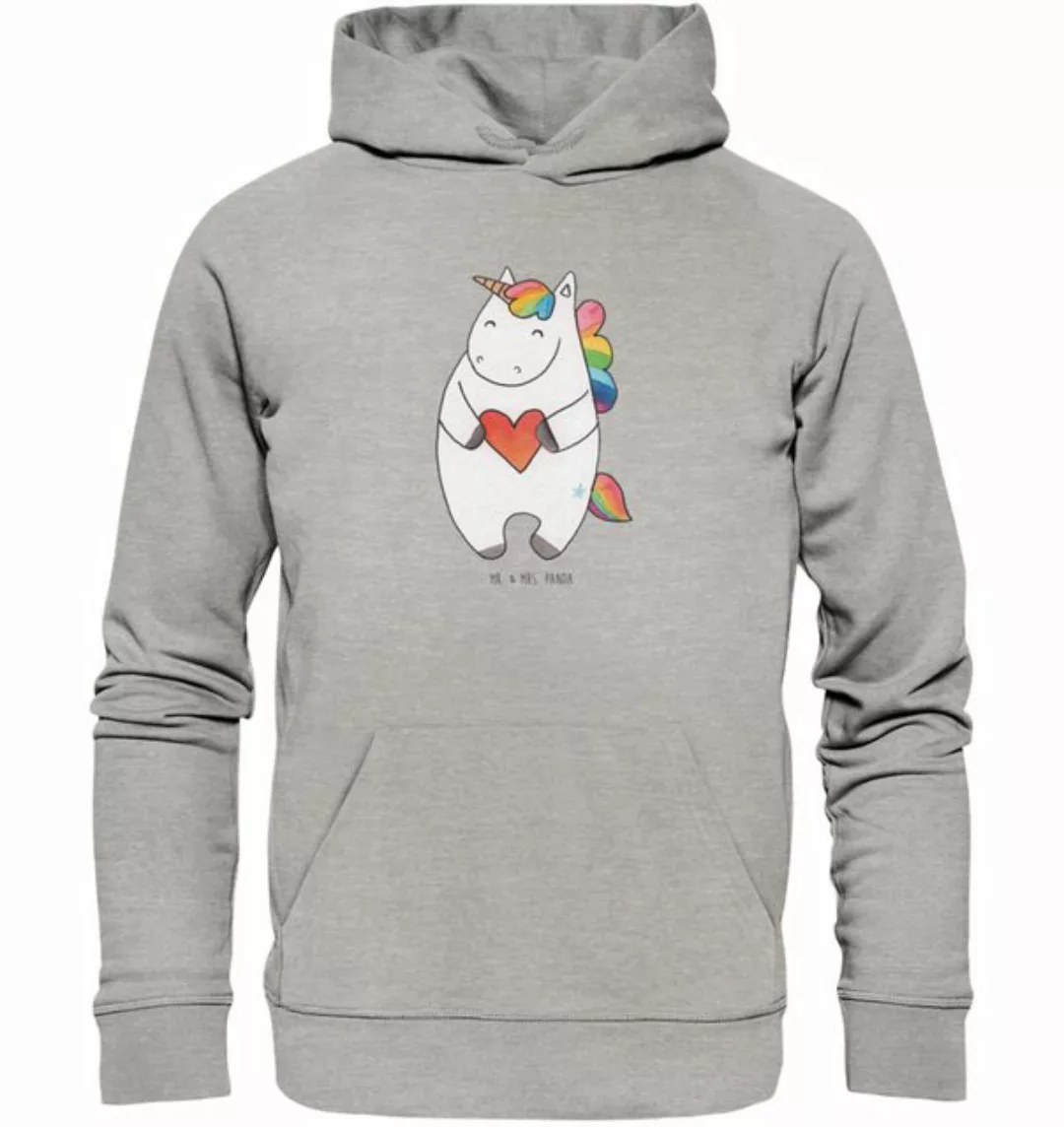 Mr. & Mrs. Panda Hoodie Größe XS Einhorn Herz - Heather Grey - Geschenk, Ho günstig online kaufen