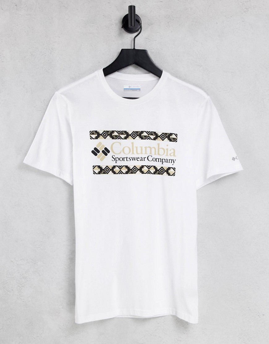 Columbia – Rapid Ridge – T-Shirt in Weiß mit Grafikprint auf dem Rücken günstig online kaufen