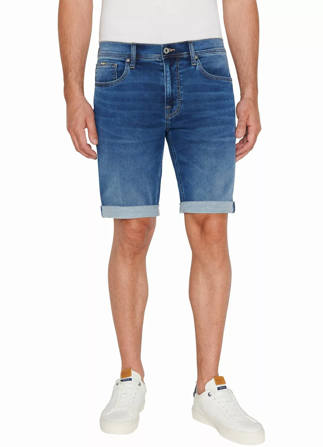 Pepe Jeans Herren Jeans Short SLIM GYMDIGO SHORT - Slim Fit - Grau - Greye günstig online kaufen