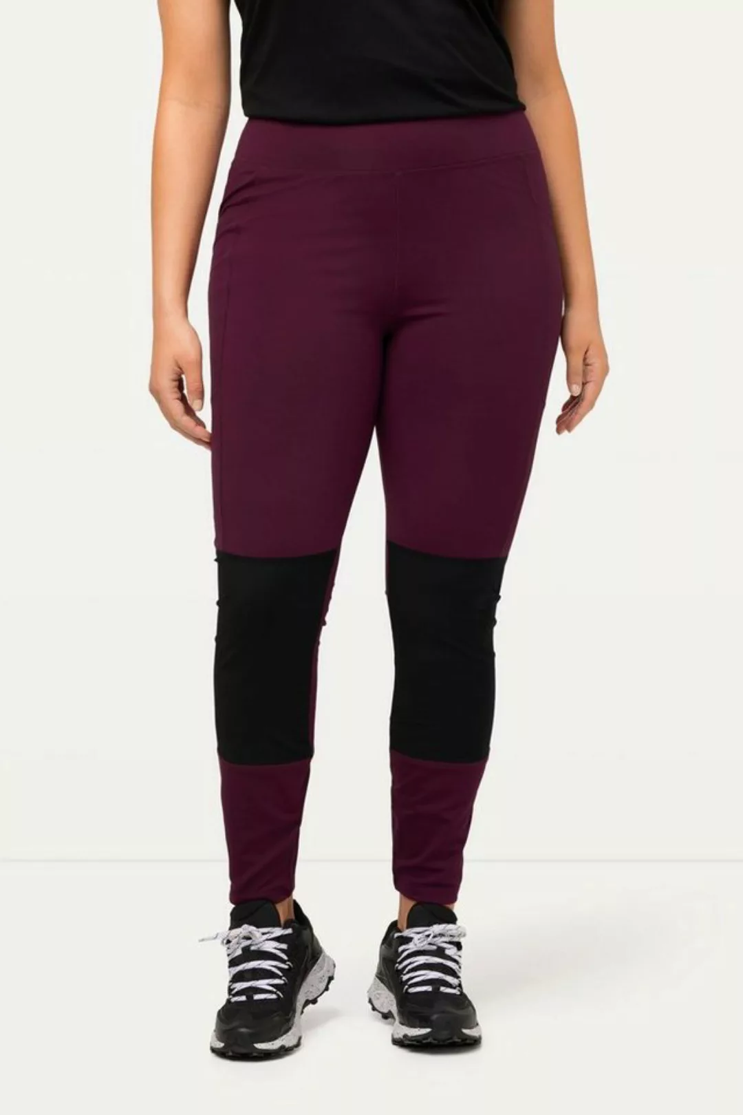 Ulla Popken Lederimitathose Wander-Leggings Zipptasche High Waist Elastikbu günstig online kaufen