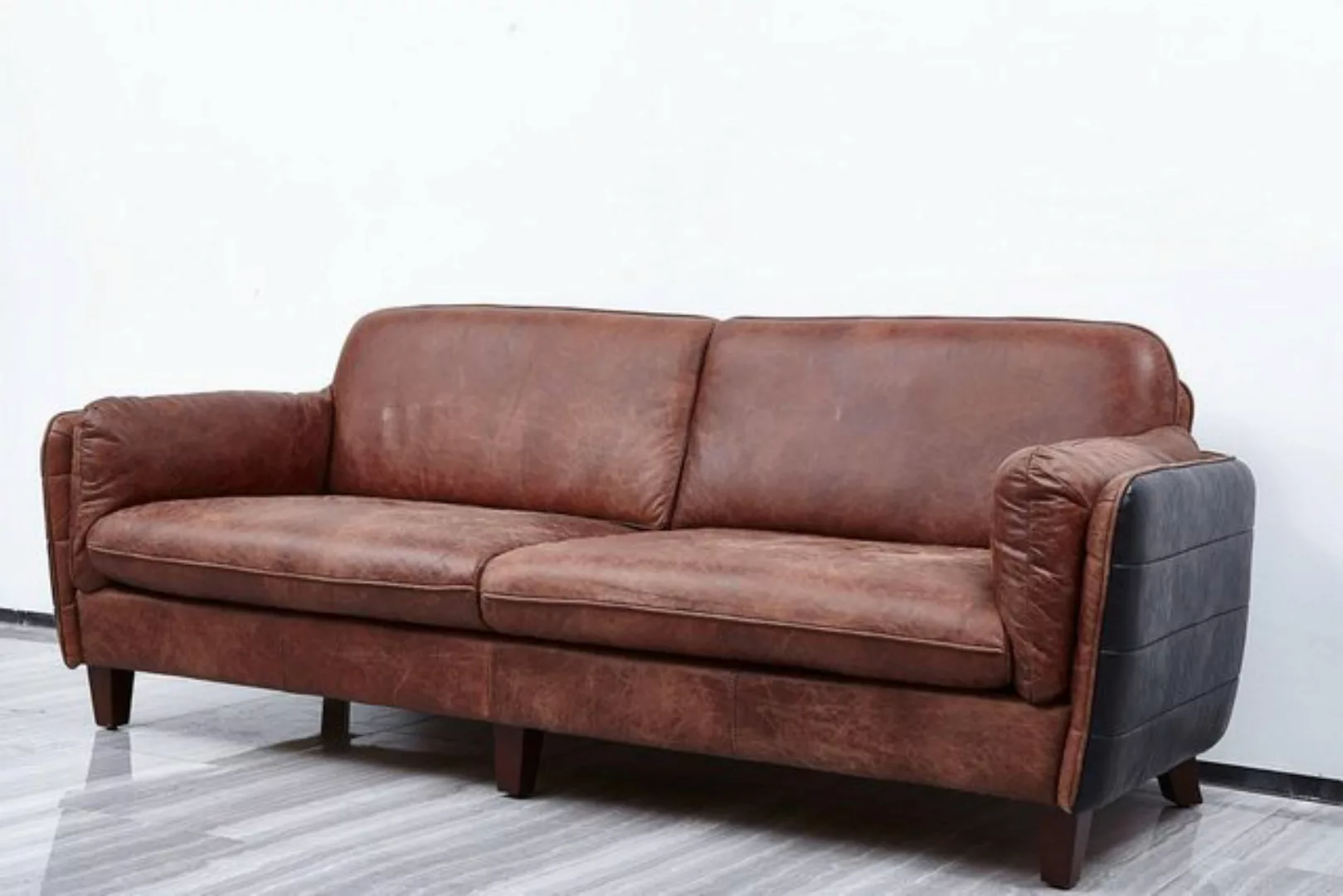 Xlmoebel Sofa Hochwertige Vintage 3+2 Sitzer Echtleder Wohnzimmer Sofa Set günstig online kaufen