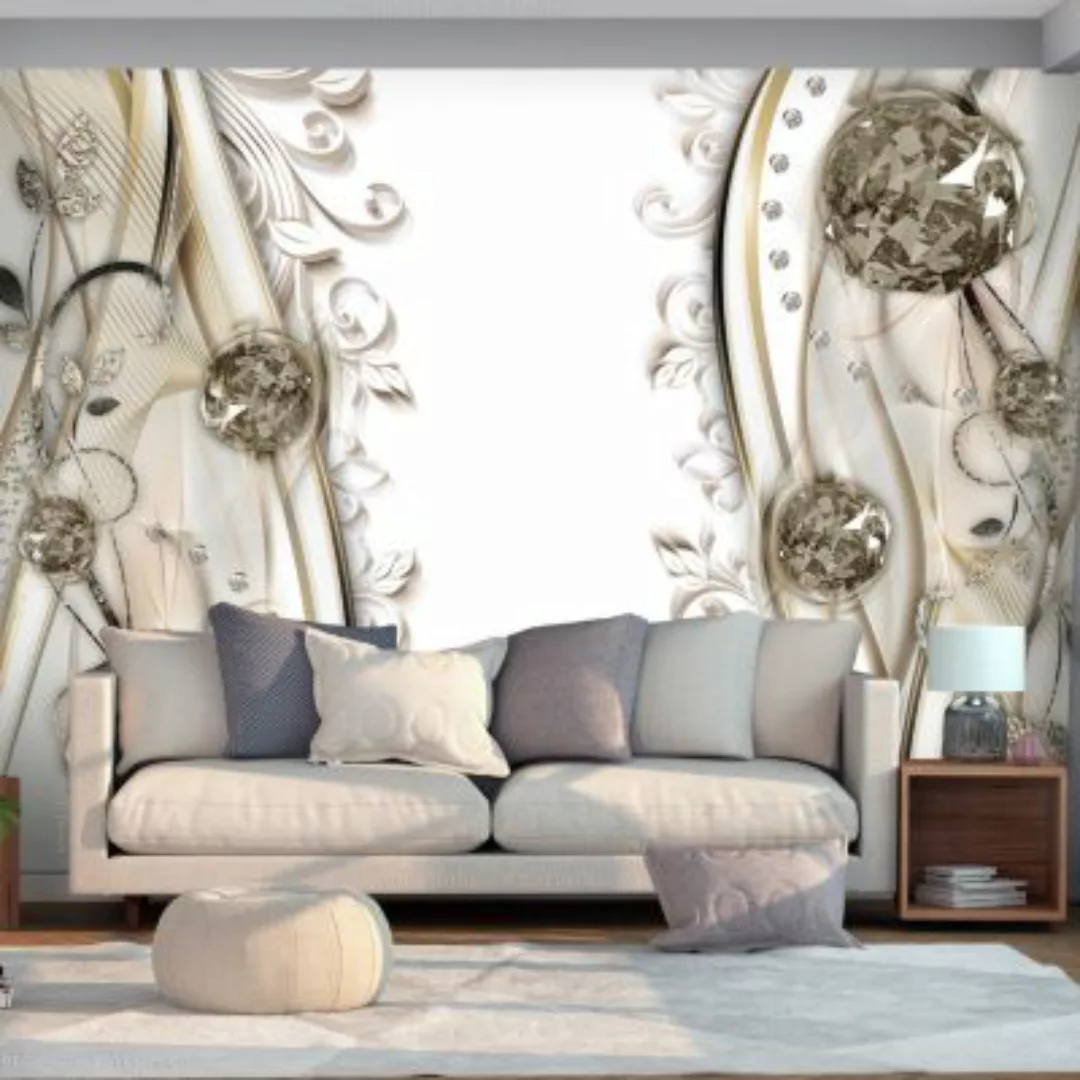 artgeist Fototapete Crystal Curtain (Beige) weiß/beige Gr. 100 x 70 günstig online kaufen